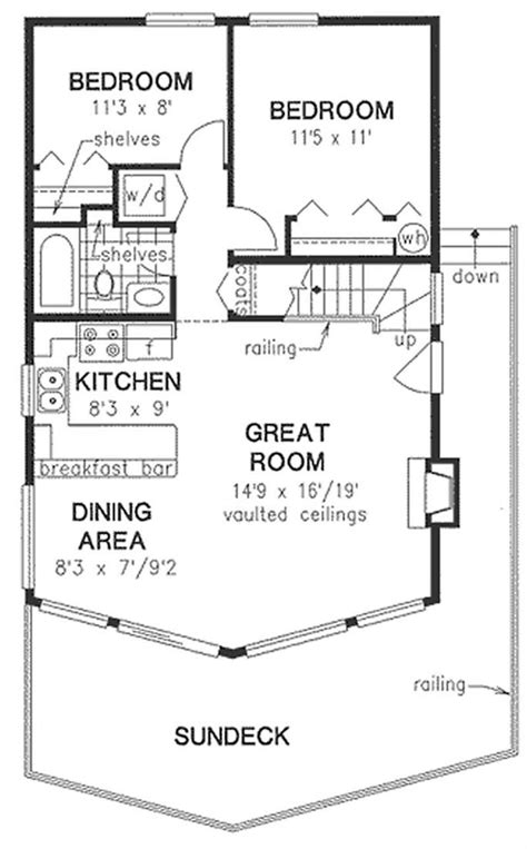 Cabin House Plan With Loft 2 Bed 1 Bath 1122 Sq Ft 176 1003