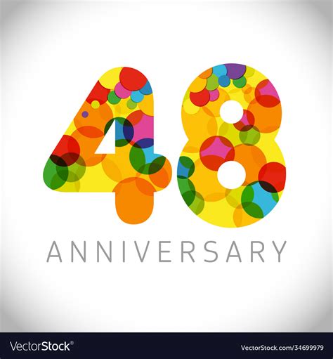 48 Years Anniversary Circle Colorful Logo Vector Image