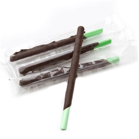 Green Reception Candy Sticks Chocolate Mint Wrapped Candy Bulk