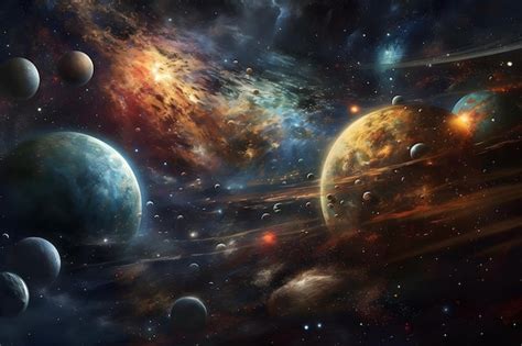 Premium Ai Image An Artistic Rendering Of The Solar System Or Galaxy With Vibrant Colors And