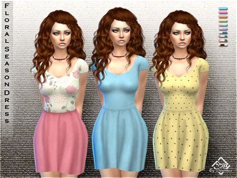 Floral Season Dress By Devirose At Tsr Sims 4 Updates