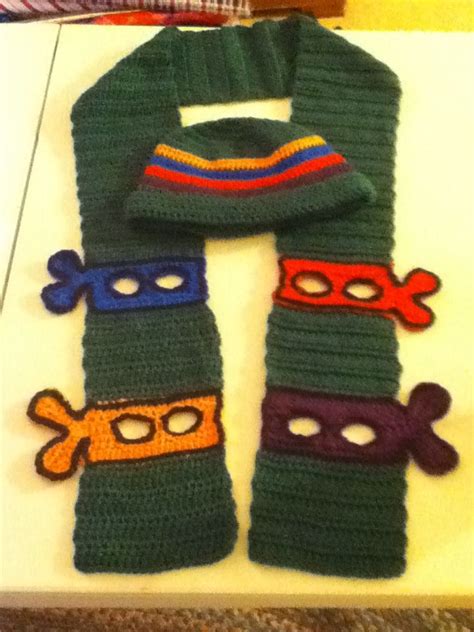 Teenage Mutant Ninja Turtle Scarf And Hat Boy Crochet Patterns
