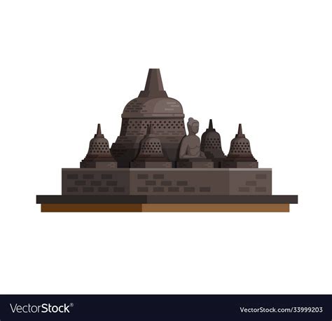 Candi Borobudur Worlds Largest Buddhist Temple Vector Image