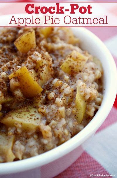 Fat free cheddar cheese, diced tomatoes, chopped onion, eggs and 2 more. Crock-Pot Apple Pie Oatmeal Recipe | Recipe in 2020 | Apple pie oatmeal, Crockpot breakfast ...