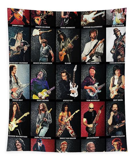 Greatest Guitarists Of All Time Tapestry By Zapista Ou The