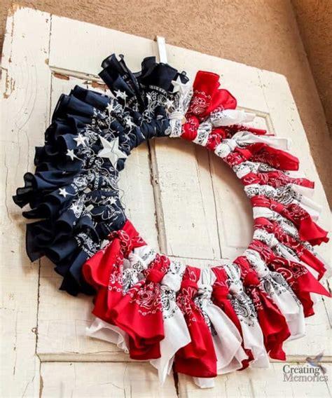 The Easiest Patriotic Bandana Wreath Tutorial With Video Instructions
