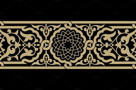 Create free seamless patterns online using our new pattern maker tool. Morocco Floral Seamless Border | Vector art illustration ...