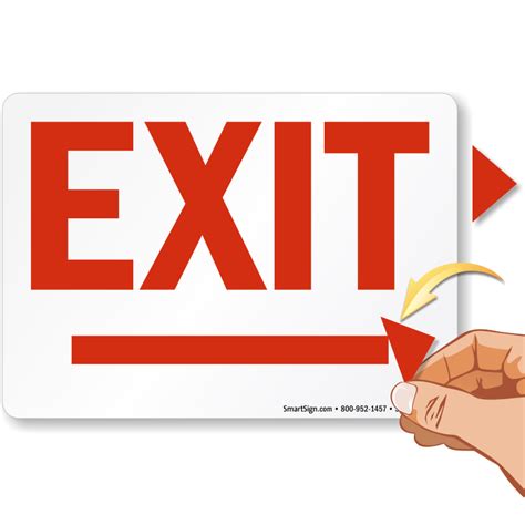 Online sign allows you to create and print safety and mandatory signage for free. Directional Exit Signs With Arrows