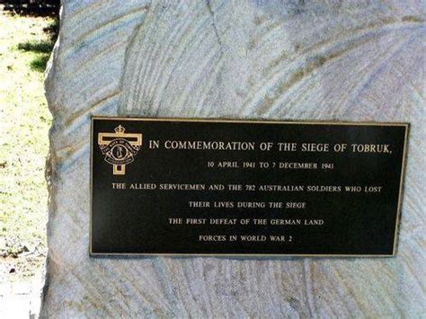 Siege Of Tobruk Monument Australia