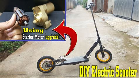 How To Make Electric Scooter Using Starter Motor Upgrade Youtube