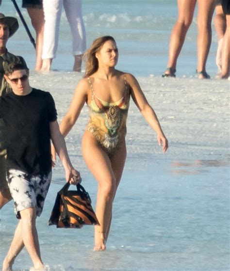 Ronda Rousey In Body Paint At Sports Illustrated Photoshoot In Bahamas