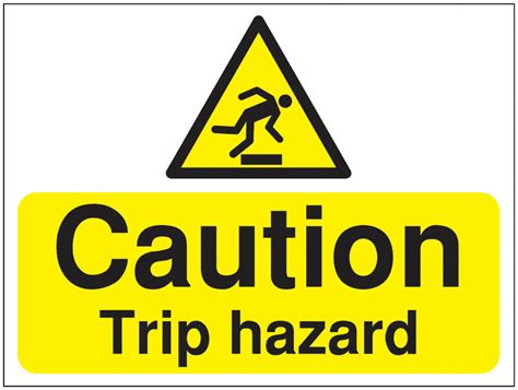 Caution Trip Hazard Sign With Graphic Safetyshop