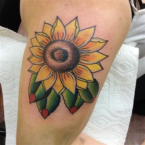 80 Bright Sunflower Tattoos Designs And Meanings For Happy Life 2019