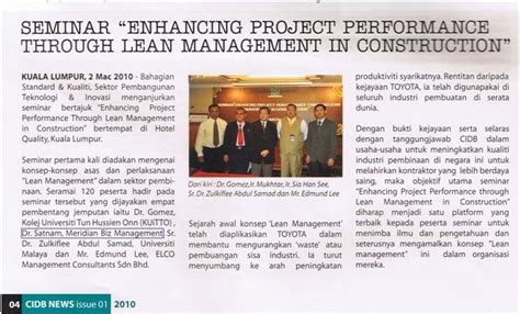 Pjd construction sdn bhd is a construction company based out of malaysia. CIDB Seminar : Enhancing Performance Through Lean Management