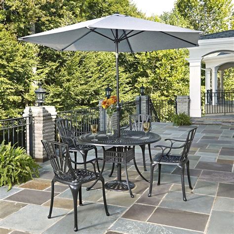 Home Styles Largo 48 In W 5 Piece Patio Dining Set With Umbrella 5560