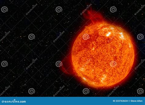 Red Giant Star Solar System Sun Earth Landscape Venus Stock Photo