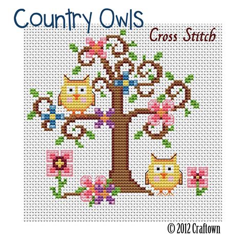 Country Owls Cross Stitch Owl Cross Stitch Patterns Cross Stitch Charts