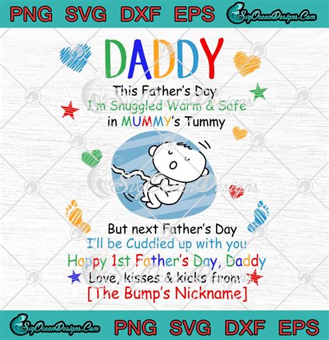 Daddy This Fathers Day Svg Im Snuggled Warm And Safe In Mummys Tummy