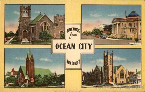 Greetings From Ocean City New Jersey Multiple Views Of Churches