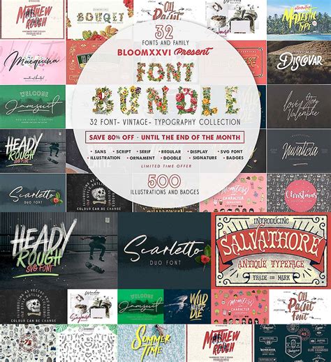 Download Mega font bundle with extras | Free download