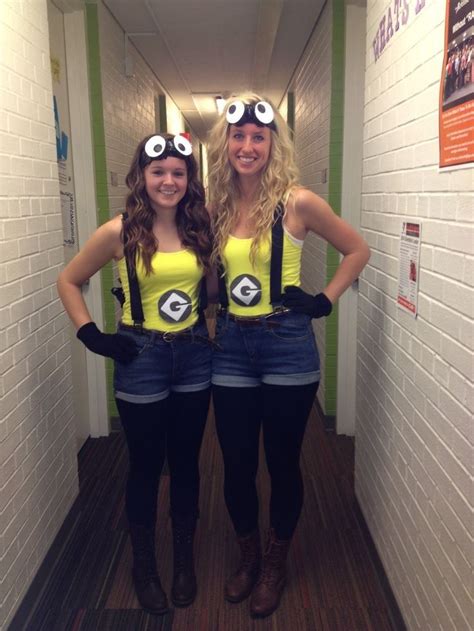 Cool Diy Halloween Minion Costume With Glass Headband Black