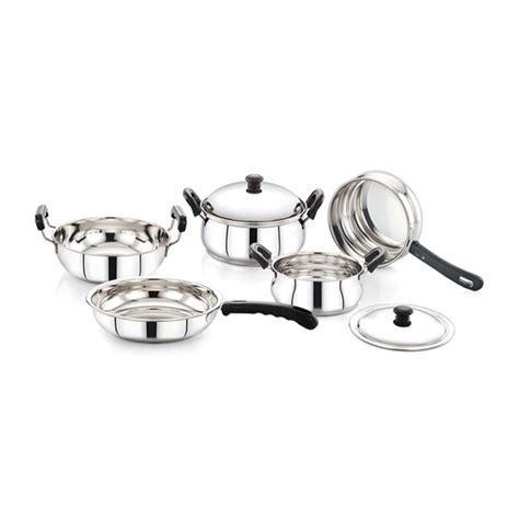 Twin Birds Polished Stainless Steel Cookware Set 5 Pcs For Kitchen At