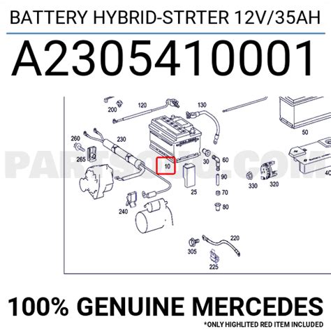 Battery Hybrid Strter 12v35ah A2305410001 Mercedes Parts Partsouq