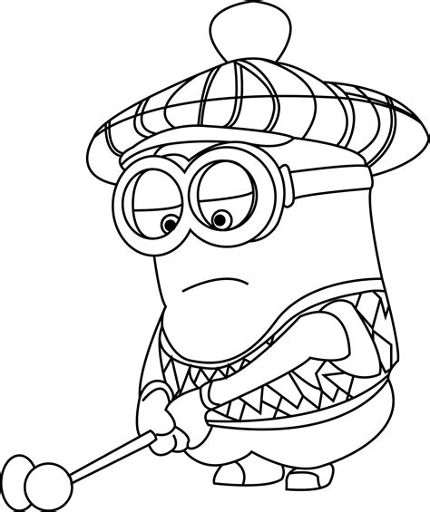 Despicable Me Golfer Minions Coloring Page