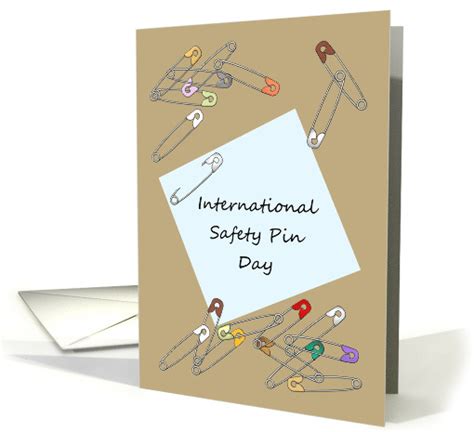 International Safety Pin Day Colorful Safety Pins Card 1717606