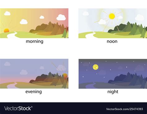 Visualization Various Times Day Royalty Free Vector Image
