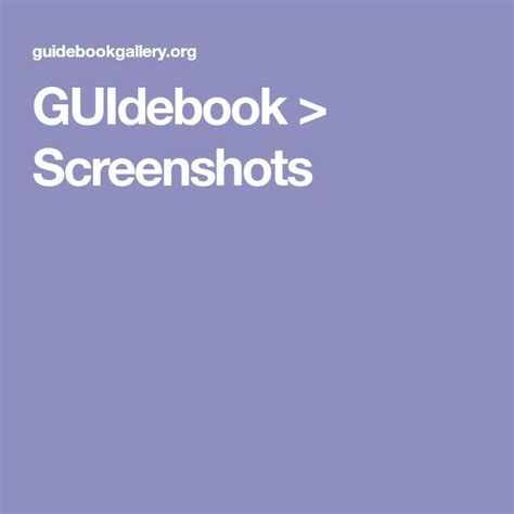 Guidebook Screenshots Guide Book Screenshots