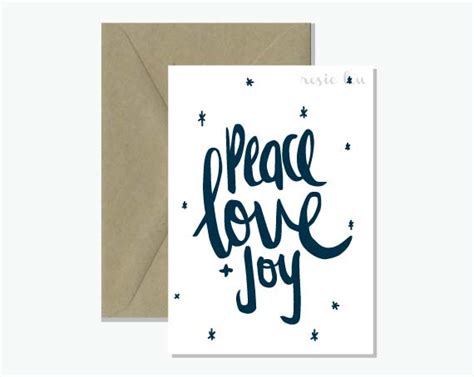 Peace Love Joy Christmas Greeting Card Rosie Lou