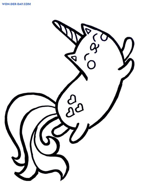 Dibujo De Gato Unicornio Para Colorear Wonder