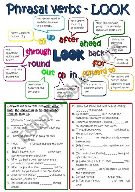 A Short Grammar Guide On Common Phrasal Verbs With Look And A Gap