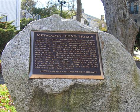 Metacomet King Philip Historic Marker State Symbols Usa