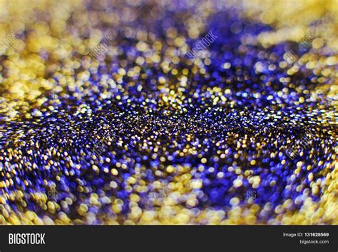 Blue And Gold Glitter Wallpaper