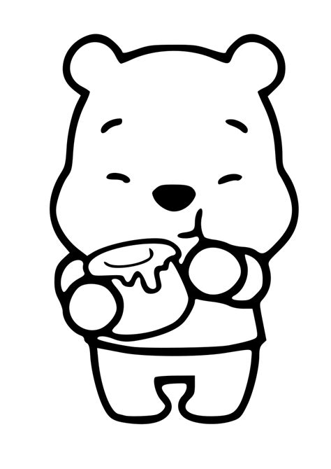 Dibujo de winnie the pooh kawaii para imprimir y colorear Dibujos