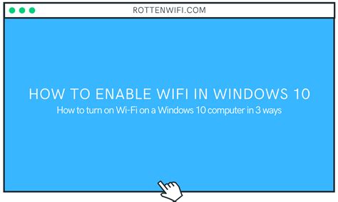 How To Enable Wifi In Windows 10