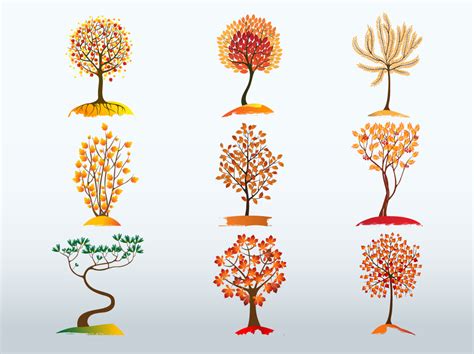 Autumn Tree Vector Bundle Vector Art And Graphics
