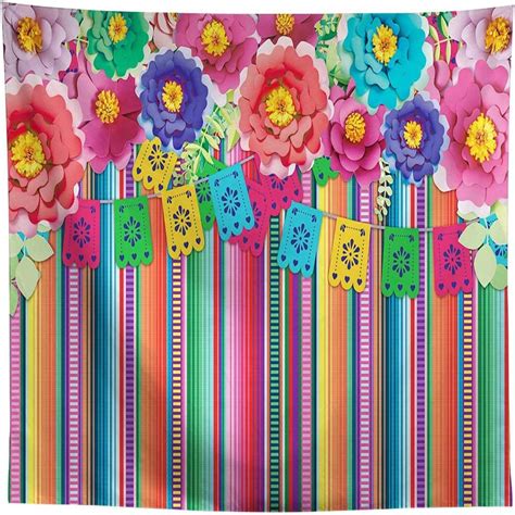 Allenjoy 8x8ft Mexican Fiesta Theme Backdrop For