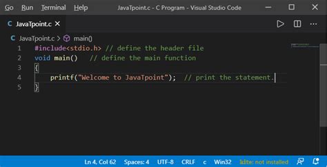 How To Run A C Program In Visual Studio Code Javatpoint