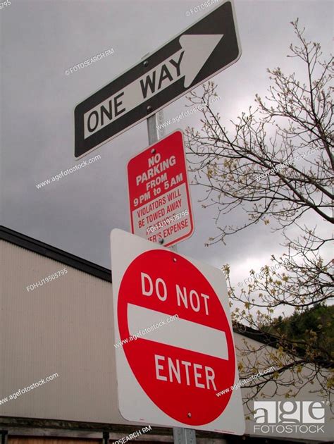 Road Signs One Way Do Not Enter Parking Sign Tow Away Zone