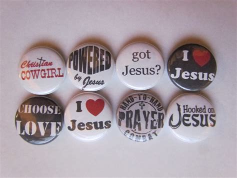 christian theme pinback buttons badges pin pack of 8