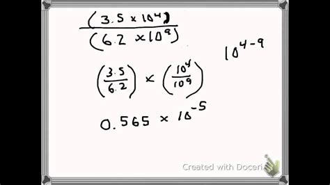 Dividing Scientific Notation Numbers Youtube