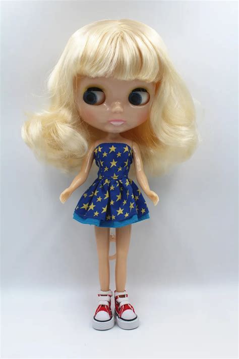 Blyth Doll Light Blonde Bangs Short Hair Transparent Skin Nude Doll