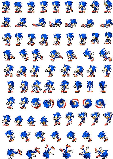Classic Sonic Sprite Sheet Transparent