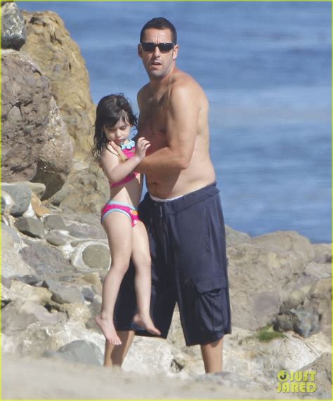 Adam Sandler Shirtless Beach Time With Sadie And Sunny Photo 2713526 Adam Sandler Celebrity