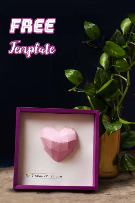 How To Make Paper 3d Heart Frame Free Template And Tutorial