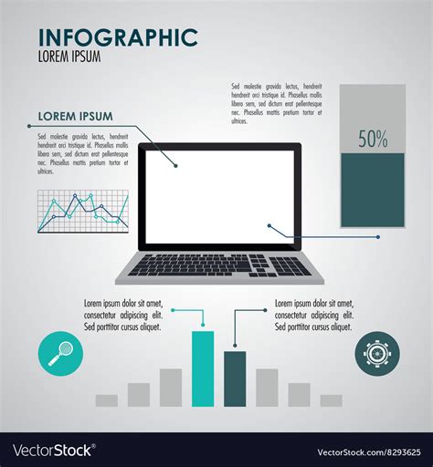 Infographic And Laptop Design Royalty Free Vector Image