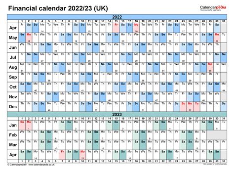 Financial Calendars 202223 Uk In Pdf Format